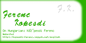 ferenc kopesdi business card